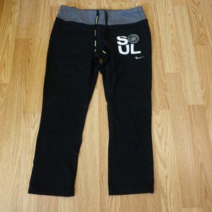 Nike Womens Running Dri-fit Black Athletic Leggings Pants W/ Back Pocket Medium